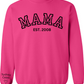 CUSTOM Crewneck Sweatshirt:  Varsity Lettering and Established Year with Sleeve Names