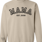 CUSTOM Crewneck Sweatshirt:  Varsity Lettering and Established Year with Sleeve Names