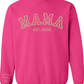 CUSTOM Crewneck Sweatshirt:  Varsity Lettering and Established Year with Sleeve Names