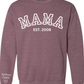 CUSTOM Crewneck Sweatshirt:  Varsity Lettering and Established Year with Sleeve Names