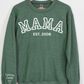 CUSTOM Crewneck Sweatshirt:  Varsity Lettering and Established Year with Sleeve Names