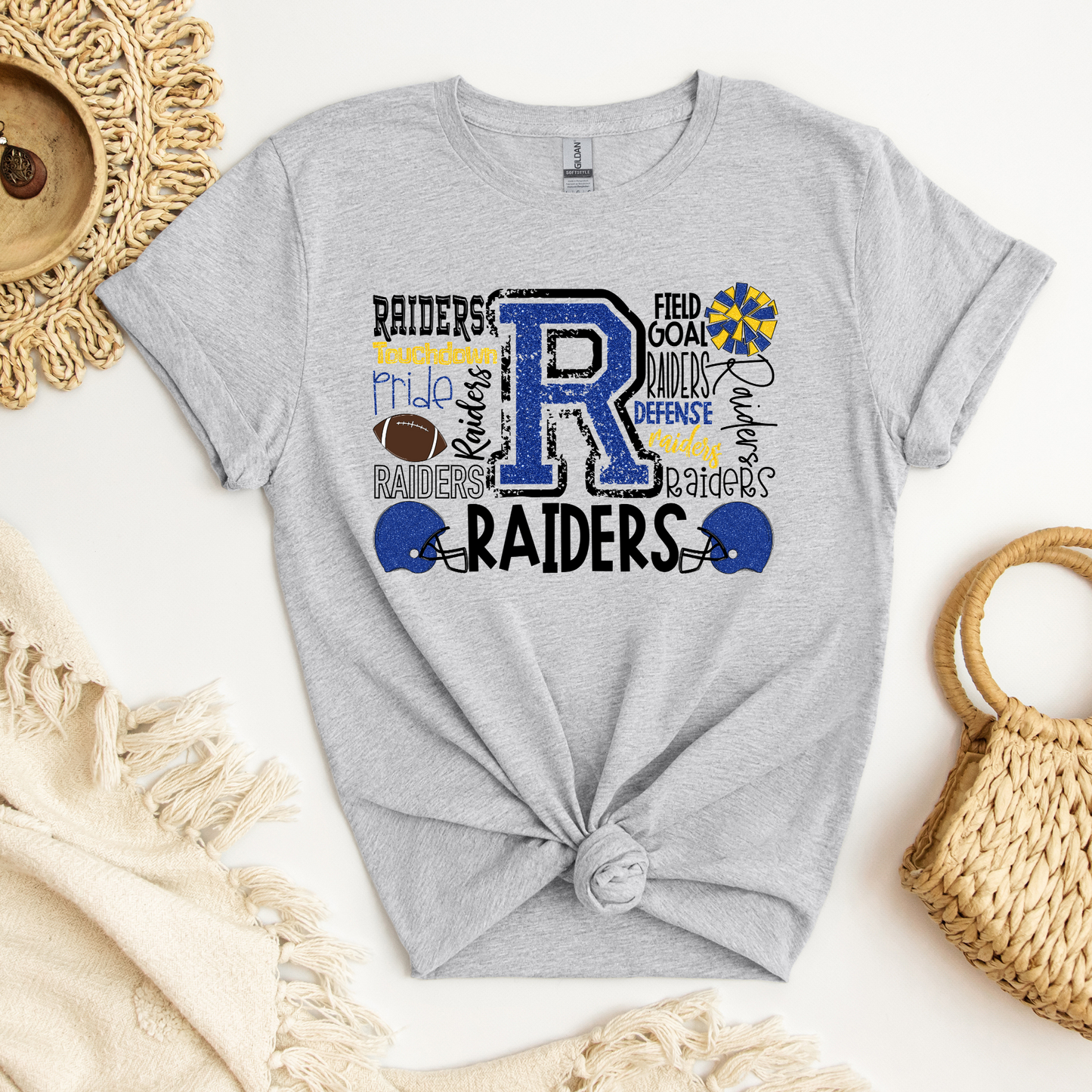 Raider Football Faux Glitter Graphic