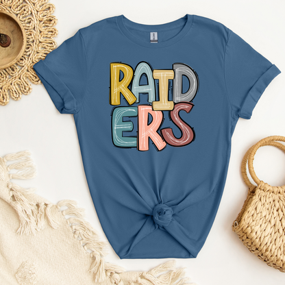 RAIDERS Stacked Doodle Letters Tee