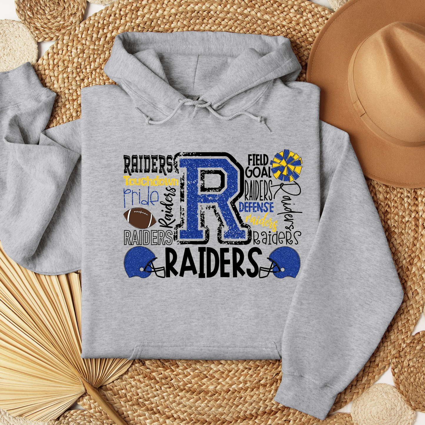 Raider Football Faux Glitter Graphic