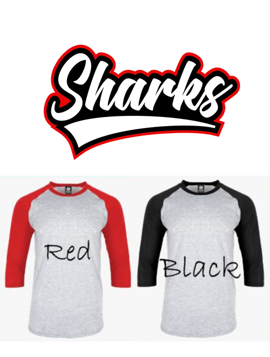 Sharks Graphic Raglan Sleeve Tee