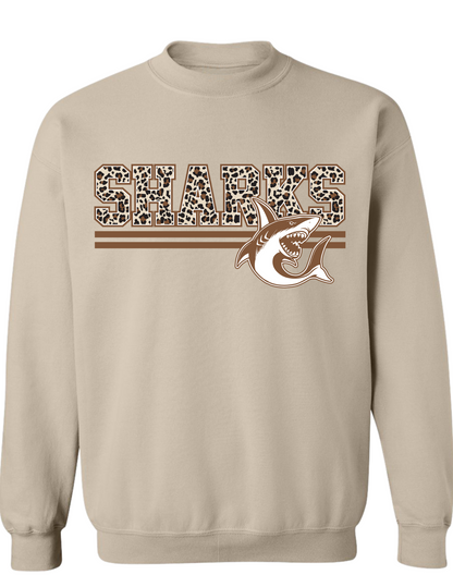 Sharks Tan Leopard Print Sweatshirt